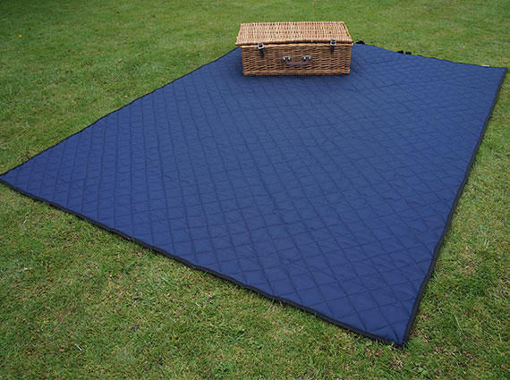 Navy Quilted Picnic Blanket