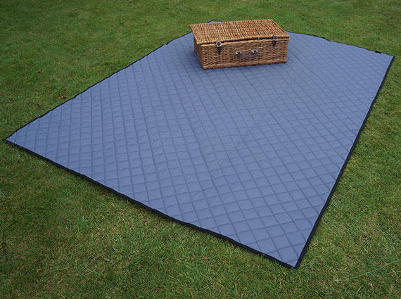 Grey Quilted Picnic Blanket