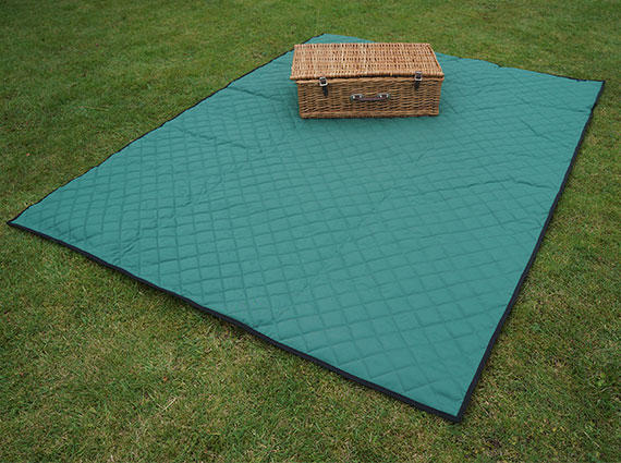 Green Quilted Picnic Blanket